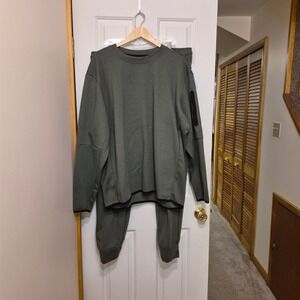 MTA Sport Mens Tech Fleece Tracksuit Olive Green Crewneck XXL Joggers XL Set